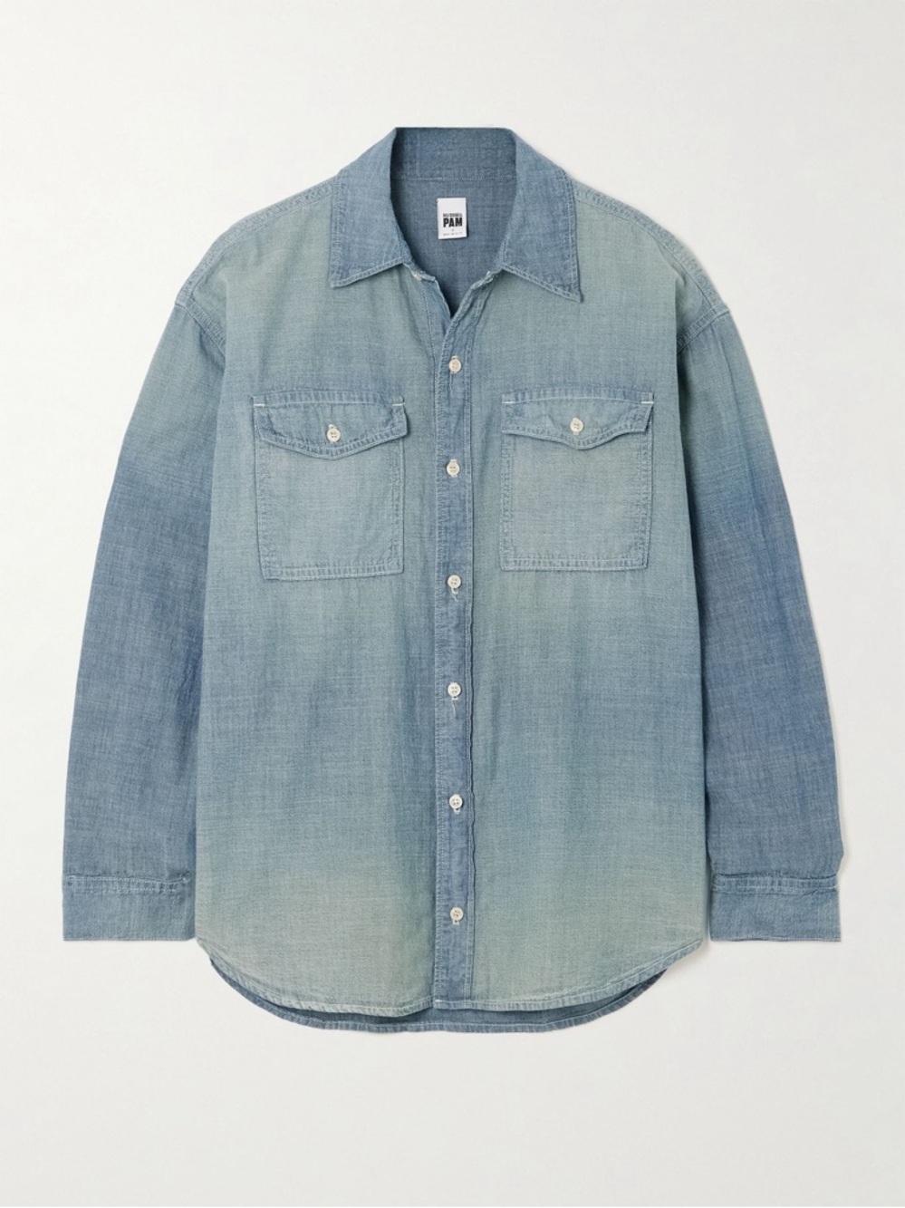 RE/DONE Pamela Anderson oversized organic cotton-chambray shirt